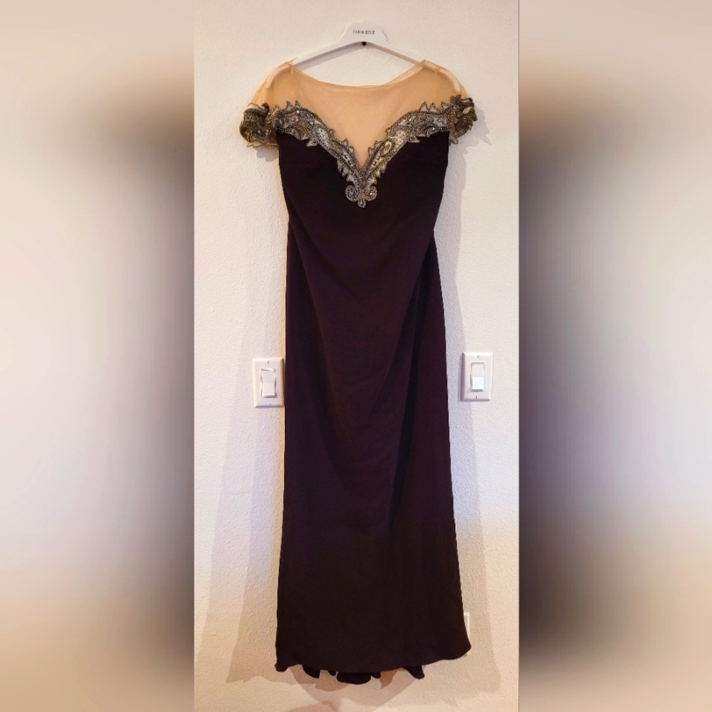 Tarik Ediz evening Gown Burgundy Worn Once